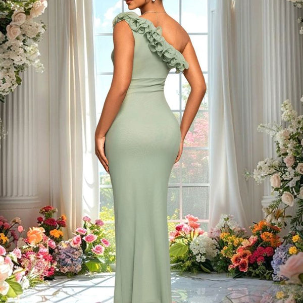 Robe droite cérémonie fleurie