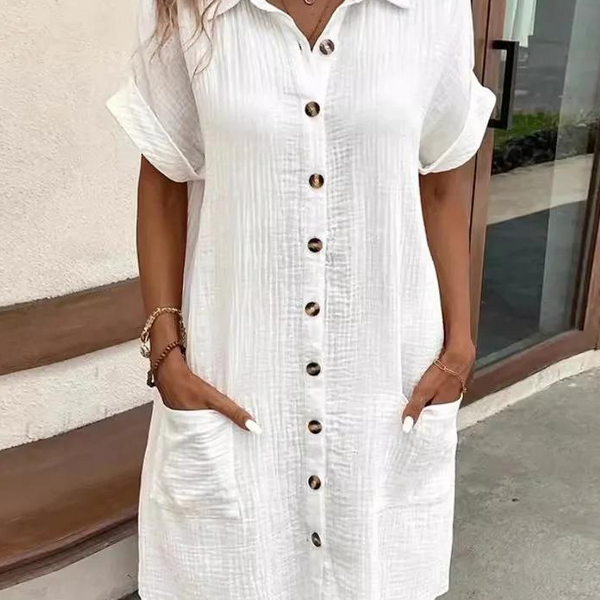 robe-chemise-droite Blanc / S