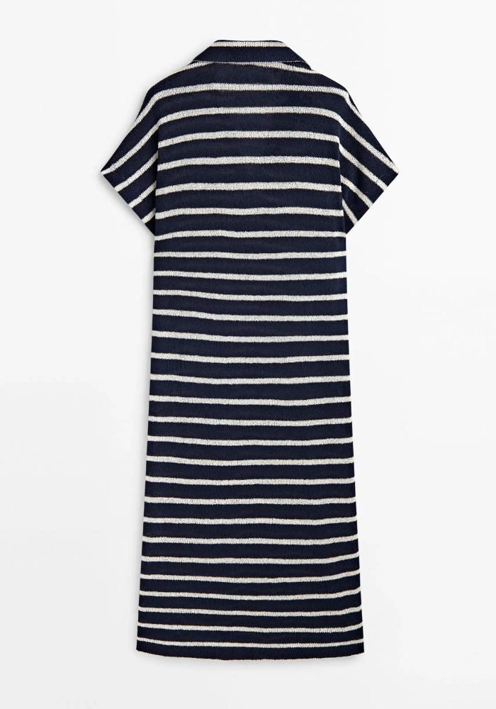 Robe droite col V de dos
