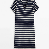 Robe droite col V femme