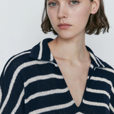 Robe droite col V polo