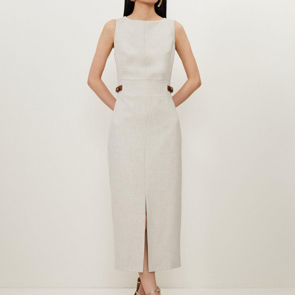 Robe droite sans manche Gris / XS