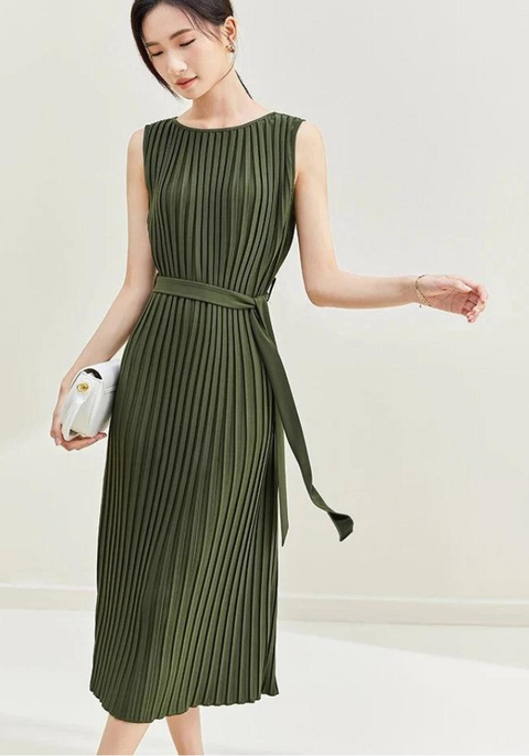 Robe droite verte Vert / S