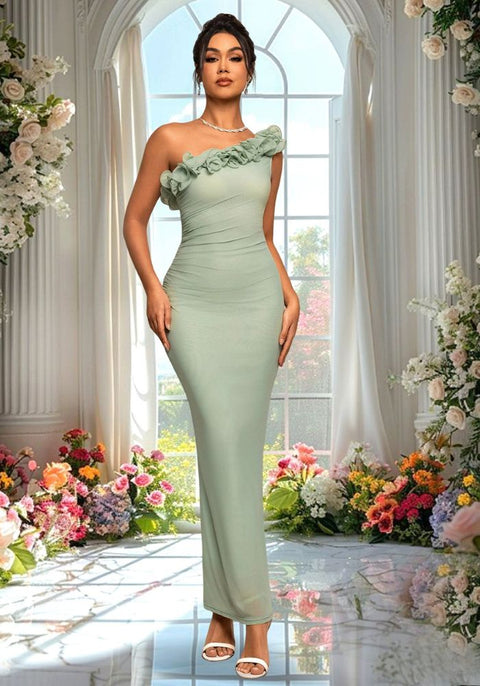 Robe droite cérémonie fleurie