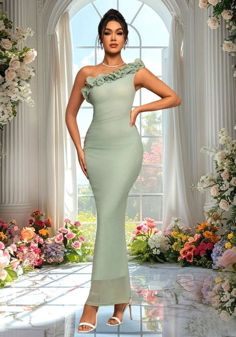 Robe droite cérémonie fleurie