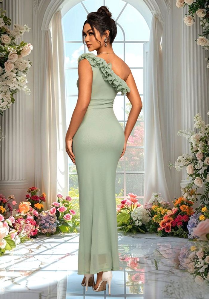 Robe droite cérémonie fleurie