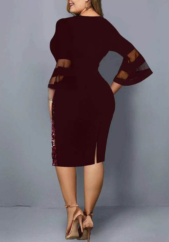 Robe droite grande taille rouge