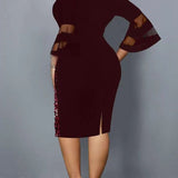 Robe droite grande taille rouge