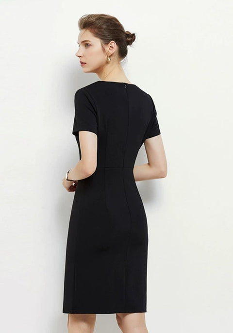 Robe droite noire chic femme