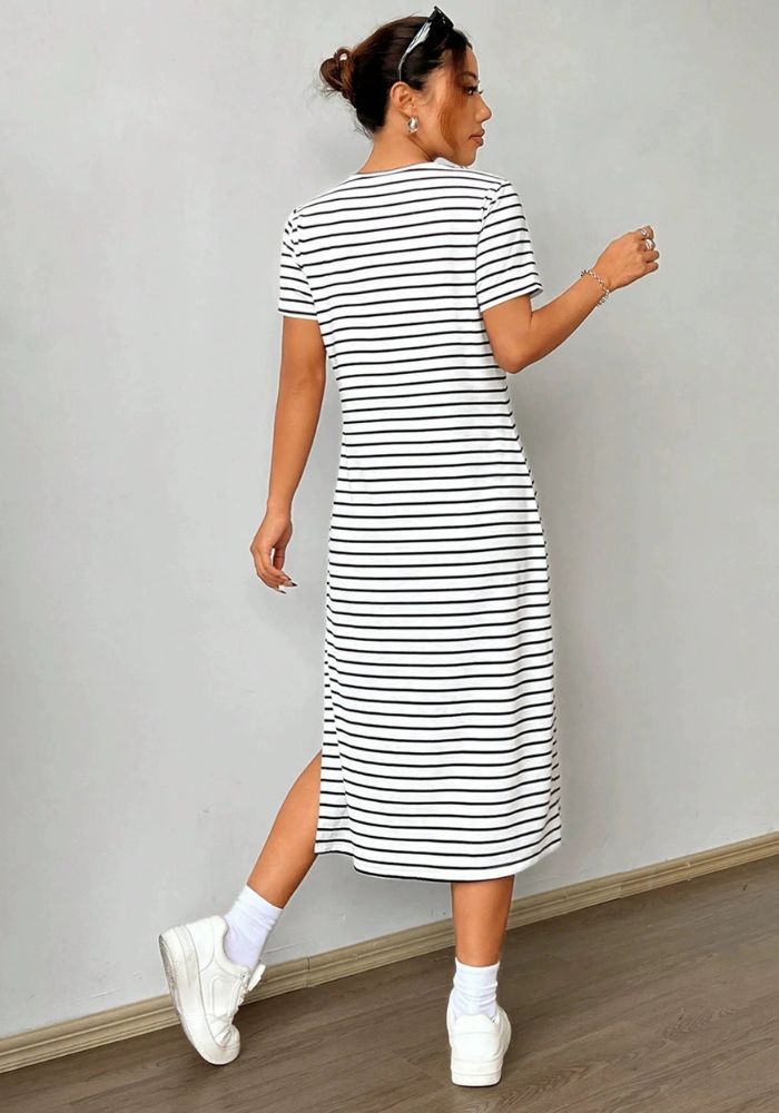 Robe tee shirt droiterayures