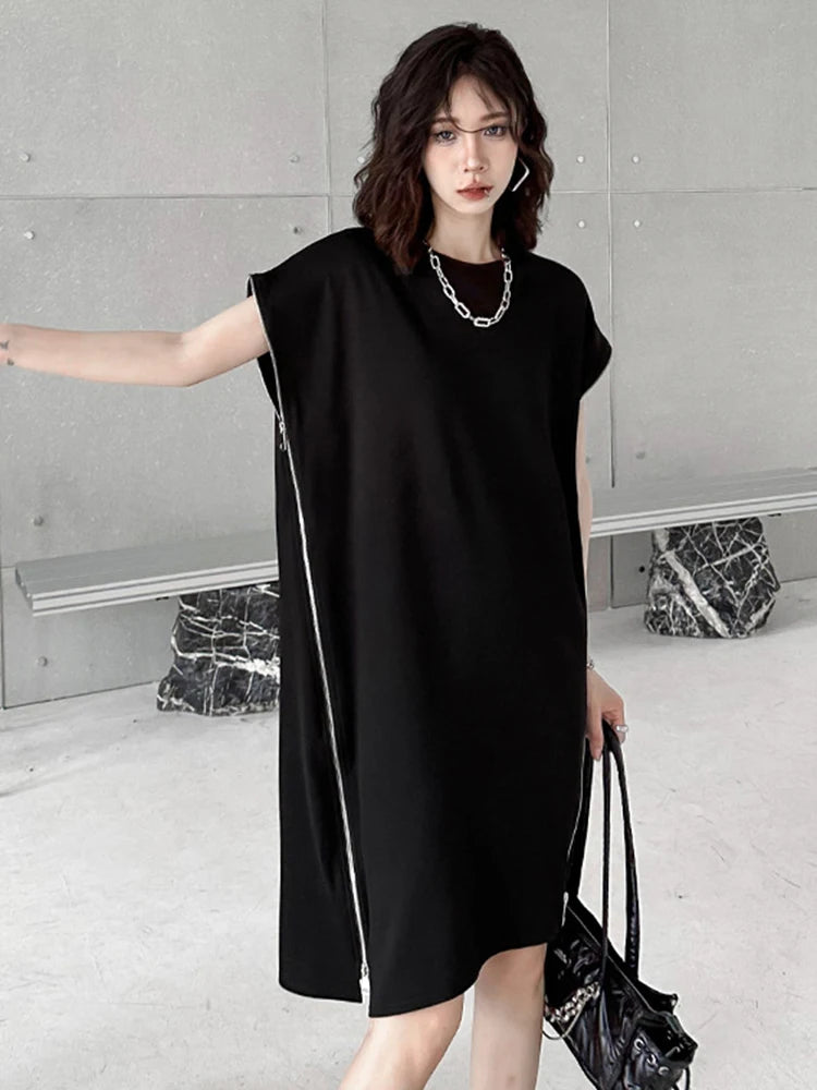 Robe droite large noir gothique