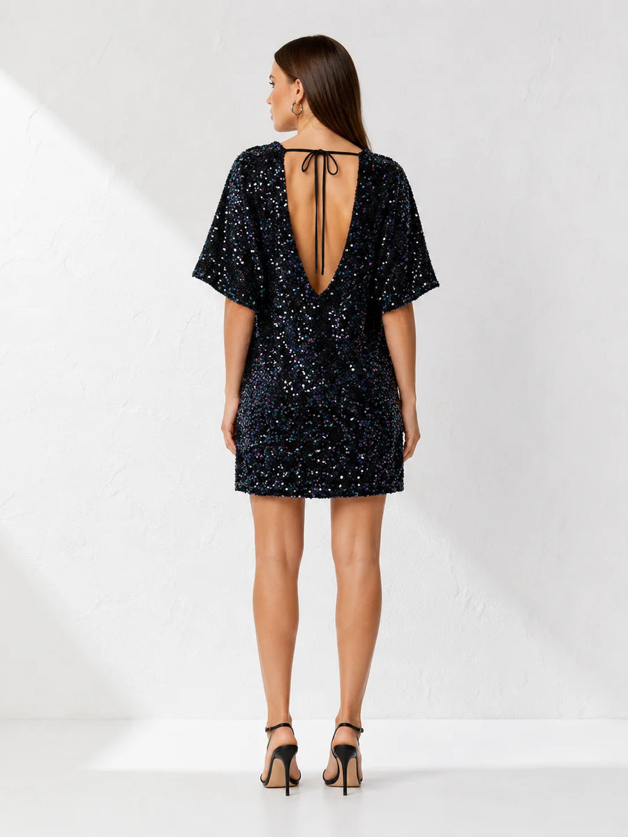 Robe droite à paillette