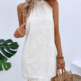 Robe droite dentelle Blanc / S