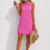 Robe droite dentelle Rose / S