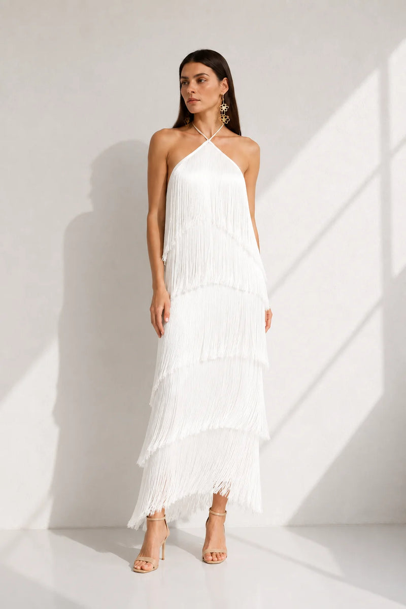Robe de soirée droite Blanc / S