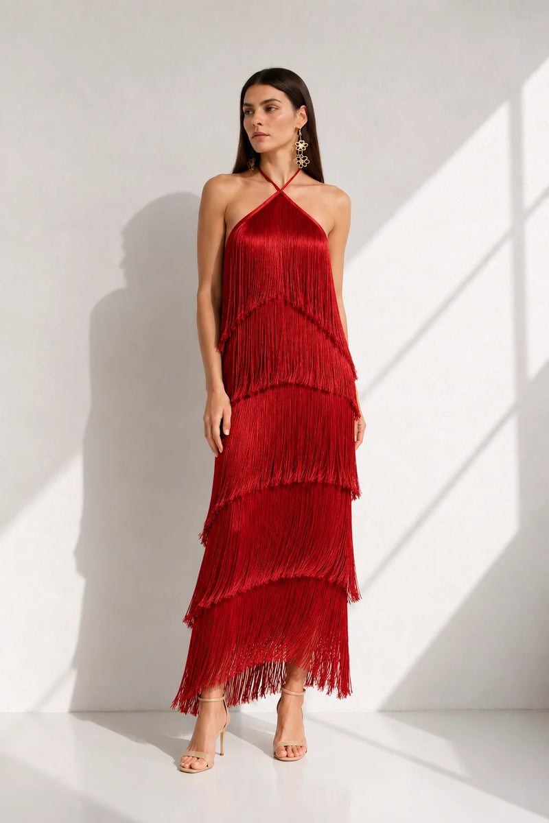 Robe de soirée droite Rouge / S