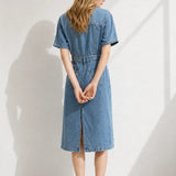Robe droite en jean denim