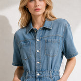 Robe droite en jean denim