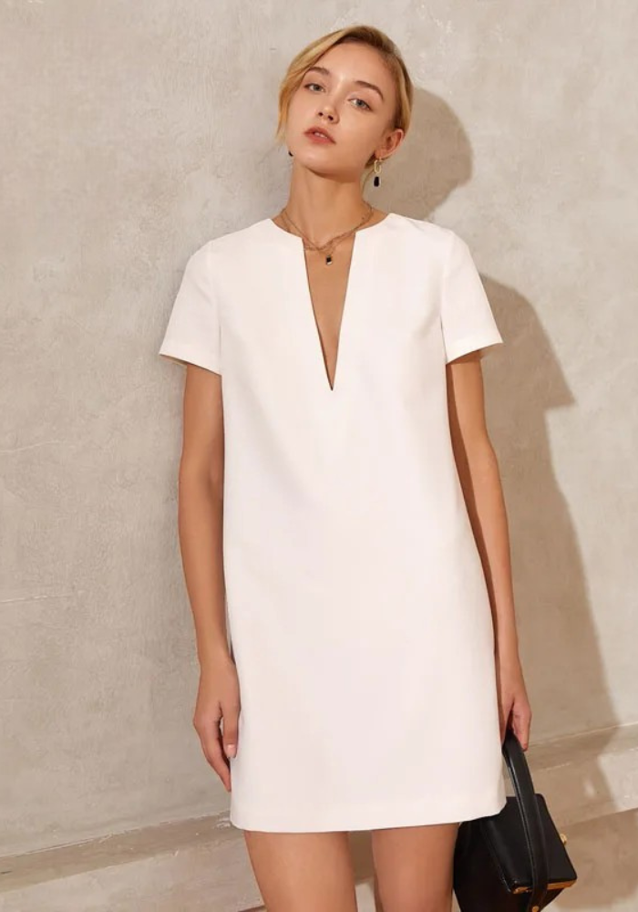 Robe droite chic Blanc / XS