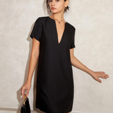 Robe droite noire chic