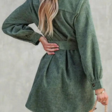 Robe droite velours femme vert