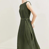 Robe droite verte mi longue