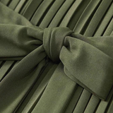 Robe droite verte noeud