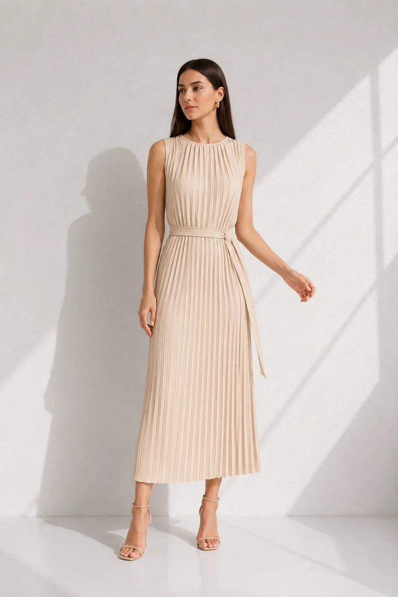 Robe droite verte Beige / S