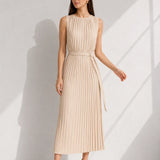 Robe droite verte Beige / S