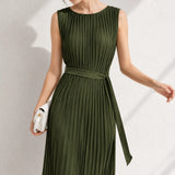 Robe droite verte