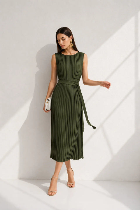 Robe droite verte Vert / S