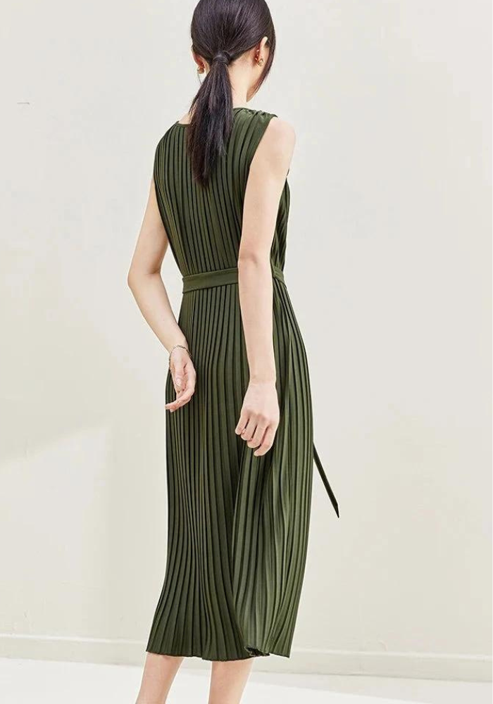 Robe droite verte femme