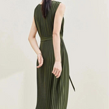 Robe droite verte femme