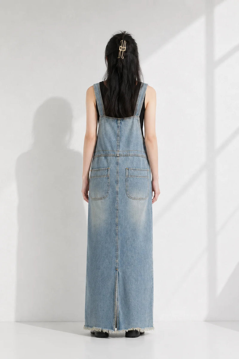 Robe longue droite bretelle