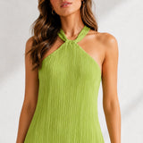 Robe verte droite courte